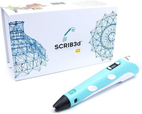 SCRIB3D P1 3D Printing Pen with Display Bundle + Silicone 3D Pen Mat, PLA Filament, Stencil Book & Project Guide – Flexible Heat-Resistant Drawing Pad for Tracing and Practice in Kuwait