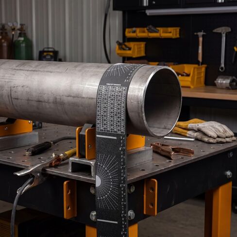 2 Pcs Pipe Wrap Around with Scale, 1"-16" Heat Resistant Layout Tape & Tangent Chart, Marking Tool for Welders & Pipefitters in Kuwait