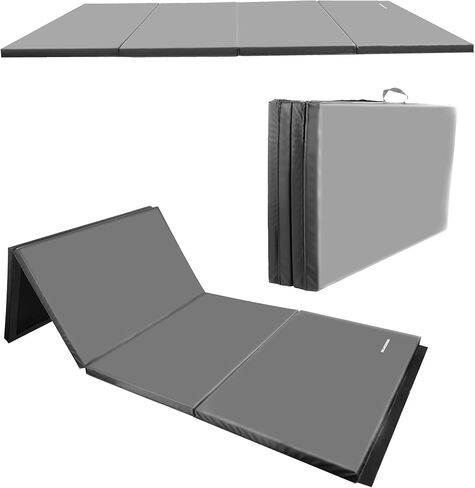 BalanceFrom 6x4 Feet 4-Panel Folding Gymnastics Mat – 2-Inch Thick Pad with Vinyl Surface and Carrying Handles for Tumbling, Yoga, Pilates, Home Workouts, and Martial Arts in Kuwait