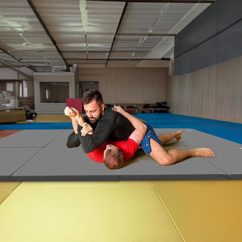 BalanceFrom 6x4 Feet 4-Panel Folding Gymnastics Mat – 2-Inch Thick Pad with Vinyl Surface and Carrying Handles for Tumbling, Yoga, Pilates, Home Workouts, and Martial Arts in Kuwait