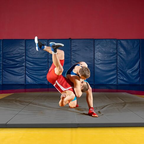 BalanceFrom 6x4 Feet 4-Panel Folding Gymnastics Mat – 2-Inch Thick Pad with Vinyl Surface and Carrying Handles for Tumbling, Yoga, Pilates, Home Workouts, and Martial Arts in Kuwait