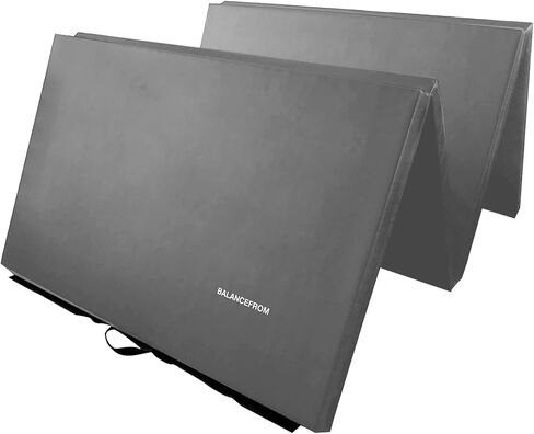 BalanceFrom 6x4 Feet 4-Panel Folding Gymnastics Mat – 2-Inch Thick Pad with Vinyl Surface and Carrying Handles for Tumbling, Yoga, Pilates, Home Workouts, and Martial Arts in Kuwait