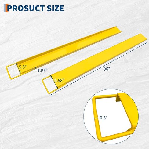 84 Inch Forklift Extensions, 5500 LBS Capacity, 5.5 Inch Width Heavy Duty Pallet Fork Extenders for Forklift & Skid Steer Loaders in Saudi Arabia