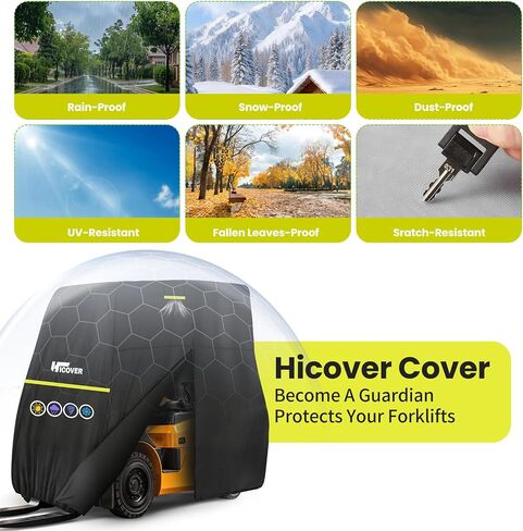 Forklift Cover 600D Fits All Forklifts Up to 8000Lbs All Weather - Waterproof, Sun Rain Snow UV Protection, Full Forklift Protection Cover with Zipper Door, Reflective Strips and Air Vent in Kuwait