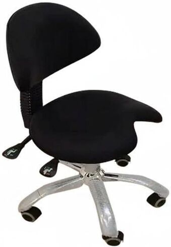Medical Swivel Seat Ergonomic Rolling Stool Office Saddle Chair Adjustable Backrest Contoured Oral Assistant Chair Suitable for, White in Kuwait