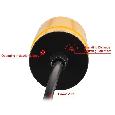 Heschen 34mm Diameter Capacitive Touch Sensor Proximity Sensor Switch, Non-Shield Type, LJC34A4-K-Z/BX, Detector 1-20mm, 10-30VDC 200mA, NPN Normally Open(NO), 3 wire, CE Listed in Kuwait
