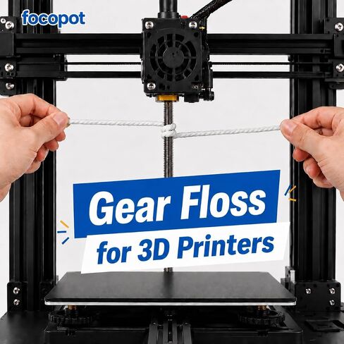 حبل تنظيف من الألياف الدقيقة من focopot Gear Floss - 50 قطعة من خيط تنظيف الدراجات النارية وقطعتين من مواد تشحيم شحوم الطابعة ثلاثية الأبعاد لسلاسل الدراجات النارية والأشرطة والفرامل والطابعات ثلاثية الأبعاد in Kuwait