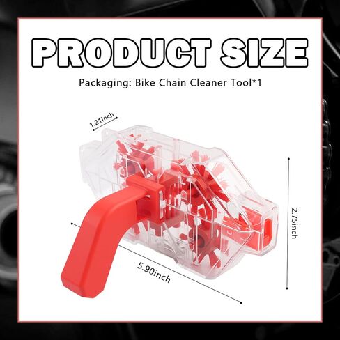 Bike Chain Cleaner Tool Transparent | 2026 Upgraded Bicycle Chain Cleaner with Soft Brush & Non-Slip Handle,Universal Bike Chains Cleaning Kit with Magnet in Kuwait