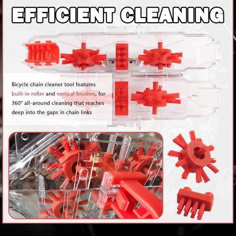 Bike Chain Cleaner Tool Transparent | 2026 Upgraded Bicycle Chain Cleaner with Soft Brush & Non-Slip Handle,Universal Bike Chains Cleaning Kit with Magnet in Kuwait