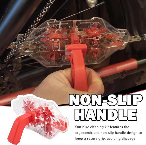 Bike Chain Cleaner Tool Transparent | 2026 Upgraded Bicycle Chain Cleaner with Soft Brush & Non-Slip Handle,Universal Bike Chains Cleaning Kit with Magnet in Kuwait