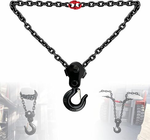 Forklift Lifting Hook, 6600 LBS G80 Steel, 360° Swivel Forklift Attachment | Automatic leveling design, electro-coated rustproof finish. Heavy-duty G80 steel for warehouse & construction use in Kuwait