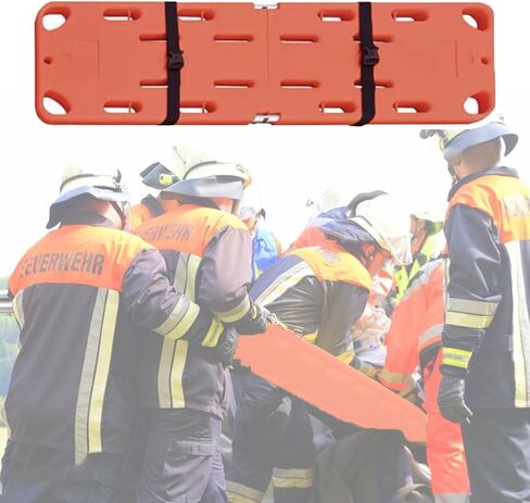 Water Rescue Stretcher - Bi-Folding Lightweight Aquatics with Head Immobilizer & Cervical Collar for Adult Patient - First Aid Spine Backboard for Emergency Rescue in Kuwait