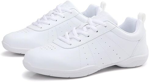Girls Women White Cheerleading Shoes Low Top Lightweight Breathable Cheer Sneakers for Youth Adult Competition Training Dance Tennis Walking Shoes in Kuwait