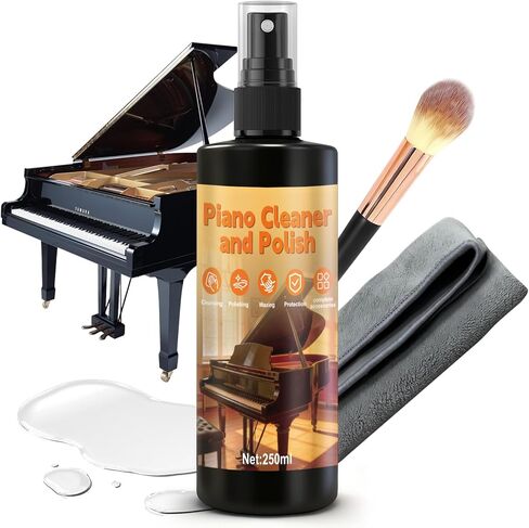250ml Piano Cleaner and Polish, Piano Cleaning Kit Cleans Polishes Waxes and Protects In One Restore and Enhance Gloss Restoring Shine for Grand and Small Grand Piano Keys in Saudi Arabia