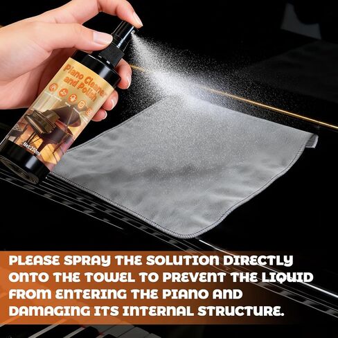 250ml Piano Cleaner and Polish, Piano Cleaning Kit Cleans Polishes Waxes and Protects In One Restore and Enhance Gloss Restoring Shine for Grand and Small Grand Piano Keys in Saudi Arabia