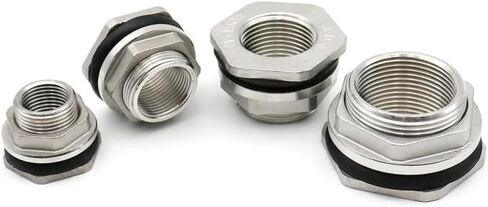 1/2" 3/4" 1" 1-1/2" Dn15 BSP Female Thread Male Bulkhead Fitting Water Tank Jointer Connector Adapter SUS304 Stainless Steel(DN40) in Kuwait