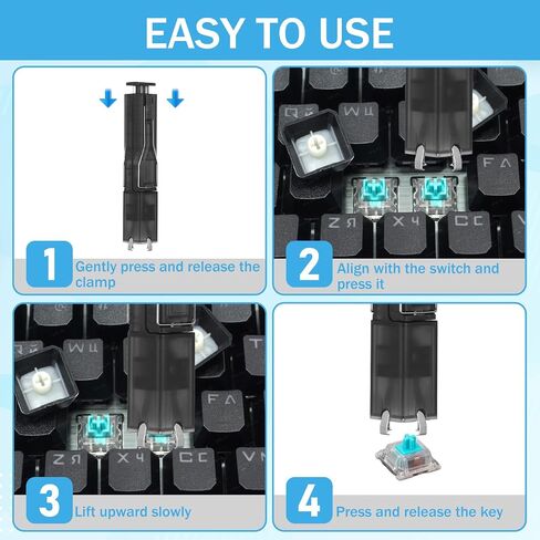 2-in-1 Keycap Puller and Switch Puller with 4-Claw Grip Keyboard Key Remover Key Cap Removal Tool with Cleaning Brushes for Mechanical Gaming Keyboard in Kuwait