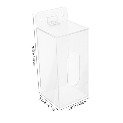 SHINEOFI Acrylic Face Mask Storage Box Wall-Mounted Mask Container Organizer with Single Compartment 100x95x240mm for Clinic and Home Use in Kuwait