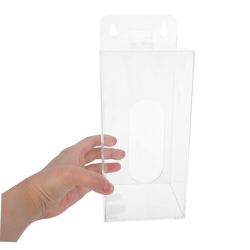SHINEOFI Acrylic Face Mask Storage Box Wall-Mounted Mask Container Organizer with Single Compartment 100x95x240mm for Clinic and Home Use in Kuwait