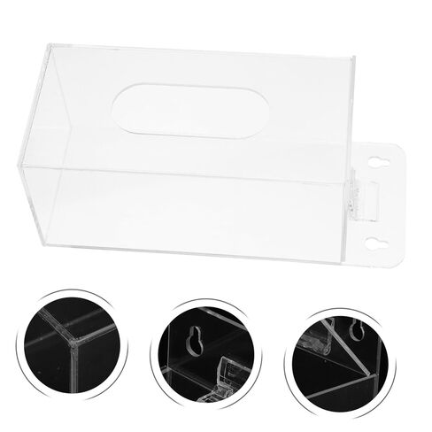 INOOMP Wall Mounted Face Mask Dispenser Box with Acrylic Material, Shatter-Resistant Multi-use Organizer Featuring Openable Top Cover and Front Dispensing Slot for Clinics and Workspaces in Saudi Arabia