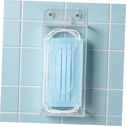 DOITOOL Face Mask Storage Box and Open Slot Acrylic with Wall-Mount Single Compartment 100x95x240mm Mask Organizer Container and Hairnet Storage in Clinic and Home in Kuwait