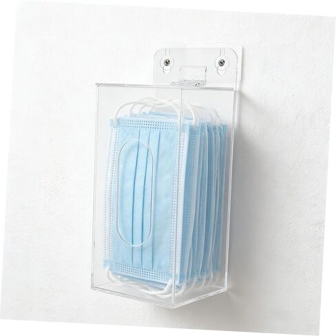 DOITOOL Face Mask Storage Box and Open Slot Acrylic with Wall-Mount Single Compartment 100x95x240mm Mask Organizer Container and Hairnet Storage in Clinic and Home in Kuwait
