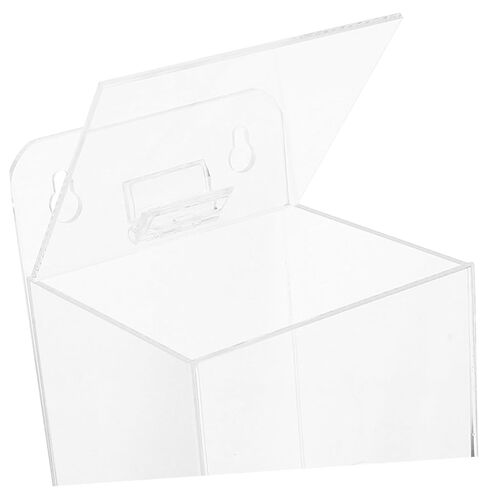 NUOBESTY Acrylic Face Mask Organizer Box with Visibility and Quick Retrieval, Wall Mounted Dispenser with Openable Top Cover and Front Dispensing Slot for Industrial Settings and Clinics in Saudi Arabia