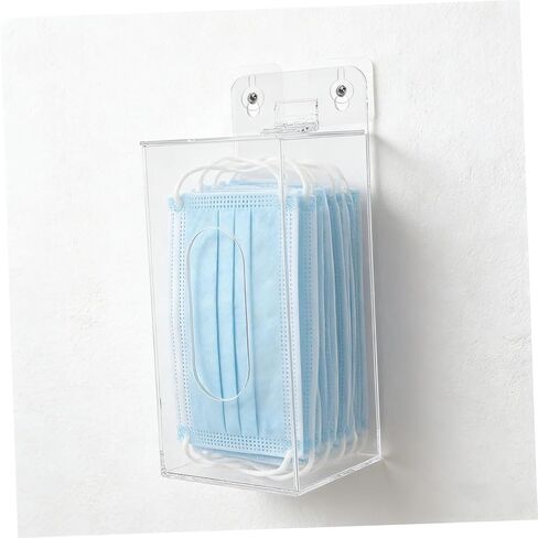 Wall-Mount Acrylic Face Mask Dispenser Box with Single Compartment 100x95x240mm, Mask Organizer for Clinic, Office, and Home Storage in Kuwait