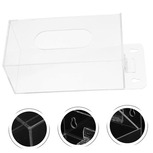 Wall-Mount Acrylic Face Mask Dispenser Box with Single Compartment 100x95x240mm, Mask Organizer for Clinic, Office, and Home Storage in Kuwait