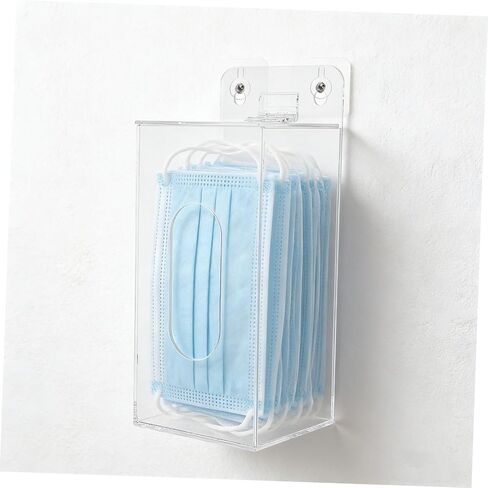 NUOBESTY Face Mask Storage Box Visibility and Shatterresistant Organizer Acrylic with Front Dispensing Slot, Wall Mounted Glove and Shoe Cover Dispenser for Clinics and Restaurants in Saudi Arabia