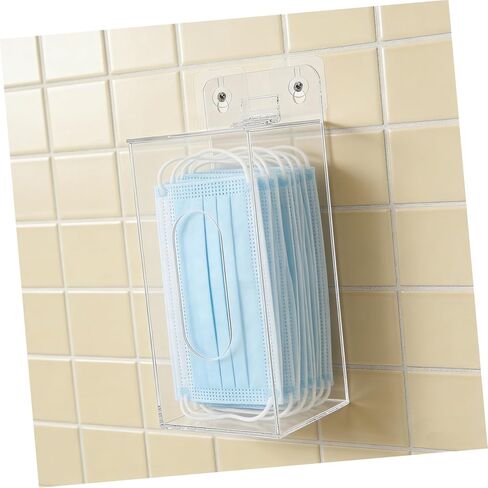NUOBESTY Face Mask Storage Box Visibility and Shatterresistant Organizer Acrylic with Front Dispensing Slot, Wall Mounted Glove and Shoe Cover Dispenser for Clinics and Restaurants in Saudi Arabia