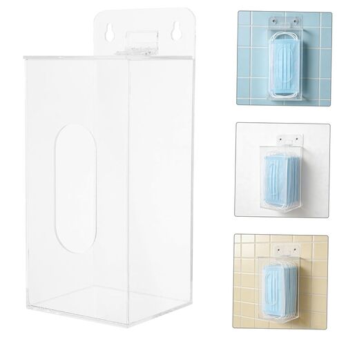 NUOBESTY Face Mask Storage Box Visibility and Shatterresistant Organizer Acrylic with Front Dispensing Slot, Wall Mounted Glove and Shoe Cover Dispenser for Clinics and Restaurants in Saudi Arabia