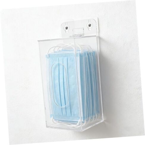 Holibanna Acrylic Face Mask Storage Box Wall-Mounted Dispenser with Open Slot 100x95x240mm Organizer for Facial Masks and Gloves Holder for Home, Office, and Car in Kuwait