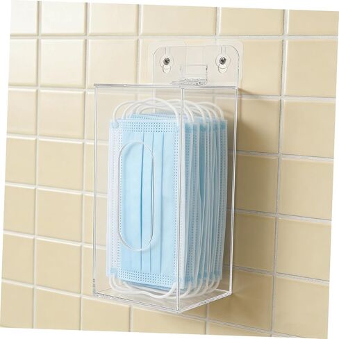 Holibanna Acrylic Face Mask Storage Box Wall-Mounted Dispenser with Open Slot 100x95x240mm Organizer for Facial Masks and Gloves Holder for Home, Office, and Car in Kuwait