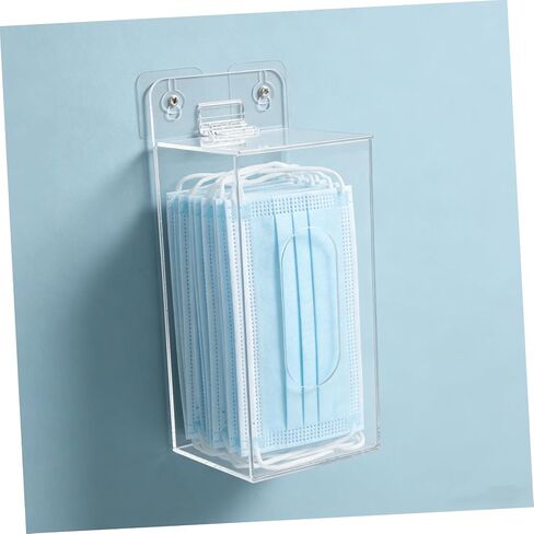 Holibanna Acrylic Face Mask Storage Box Wall-Mounted Dispenser with Open Slot 100x95x240mm Organizer for Facial Masks and Gloves Holder for Home, Office, and Car in Kuwait