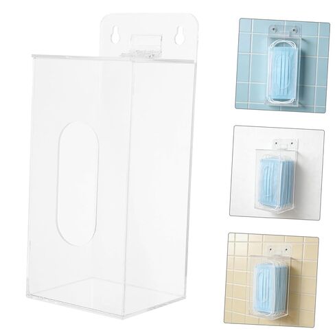 Holibanna Acrylic Face Mask Storage Box Wall-Mounted Dispenser with Open Slot 100x95x240mm Organizer for Facial Masks and Gloves Holder for Home, Office, and Car in Kuwait