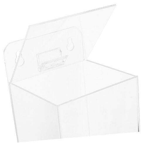 FOMIYES Acrylic Face Mask Organizer and Glove Storage Box with Wall Mounted Design, Openable Top Cover, and Front Dispensing Slot for Restaurants and Workspaces, Lightweight Sturdy Mask in Kuwait