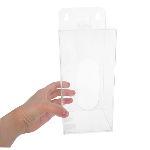 FOMIYES Acrylic Face Mask Organizer and Glove Storage Box with Wall Mounted Design, Openable Top Cover, and Front Dispensing Slot for Restaurants and Workspaces, Lightweight Sturdy Mask in Kuwait