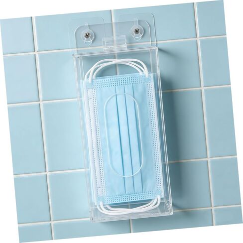 FOMIYES Acrylic Face Mask Organizer and Glove Storage Box with Wall Mounted Design, Openable Top Cover, and Front Dispensing Slot for Restaurants and Workspaces, Lightweight Sturdy Mask in Kuwait