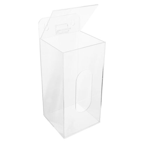 Acrylic Storage Box Wall-Mounted Face Cover Organizer with Front Slot, Single Compartment Container Holder 100x95x240mm and Industrial Use in Kuwait