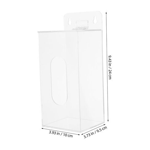 Acrylic Storage Box Wall-Mounted Face Cover Organizer with Front Slot, Single Compartment Container Holder 100x95x240mm and Industrial Use in Kuwait