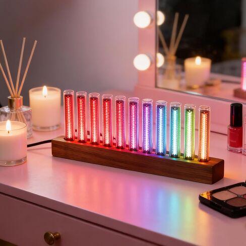 شاشة عرض طيف الموسيقى LED، 12 أنبوب ضوء، 240 مصباح LED RGB، محلل صوت، مصور موسيقى لاسلكي مع لون قابل للتعديل للحفلات المنزلية in Kuwait
