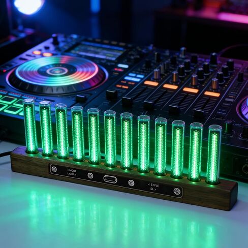 شاشة عرض طيف الموسيقى LED، 12 أنبوب ضوء، 240 مصباح LED RGB، محلل صوت، مصور موسيقى لاسلكي مع لون قابل للتعديل للحفلات المنزلية in Kuwait