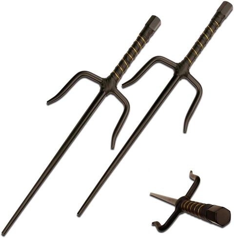 Warriors Forged Steel Octagon Sai بلمسة نهائية سوداء - زوج in Kuwait