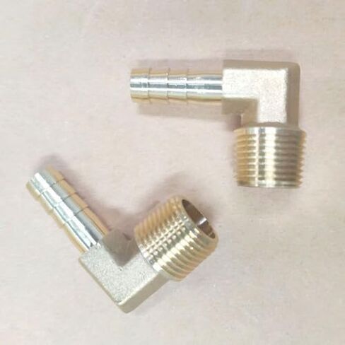 6-Piece Brass 3/8" Hose Barb 90° Elbow with 3/8" Male NPT Thread for Gas, Fuel & Water Lines – Rigid Fitting in Kuwait