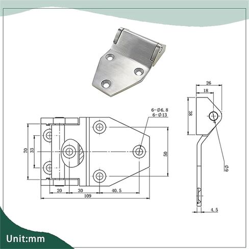 Asymmetric Shaped Heavy-Duty Hinge Made of 304 Stainless Steel 1Pcs in Kuwait