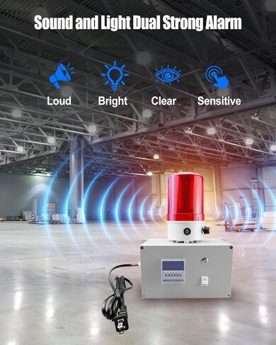 إنذار صفارة إنذار لتوقيت الدورة الصناعية AC110V، منبه مؤقت لدورة الصوت قابل للتعديل 0-110 ديسيبل، مع ضوء وامض مضيء in Kuwait