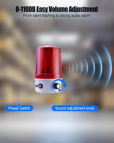 إنذار صفارة إنذار لتوقيت الدورة الصناعية AC110V، منبه مؤقت لدورة الصوت قابل للتعديل 0-110 ديسيبل، مع ضوء وامض مضيء in Kuwait