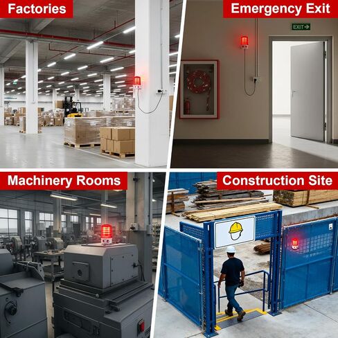 Industrial LED Rotating Warning Siren Light, Red 0–120 dB with Buzzer, 100–240V AC Wide Voltage, 4W ABS IP65 Waterproof Strobe, Bolt Mount Alarm Sign Light for Factory, Construction, Traffic in Kuwait