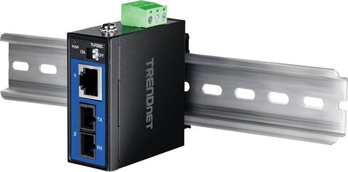 TRENDnet Hardened Industrial 1000BASE-LX Multi-Mode SC Fiber Media Converter (1km, 0.62mi.), TI-FGSC, 1 x Gigabit RJ45 Port, 1 x SC-Type Interface Port, NDAA TAA Compliant in Kuwait